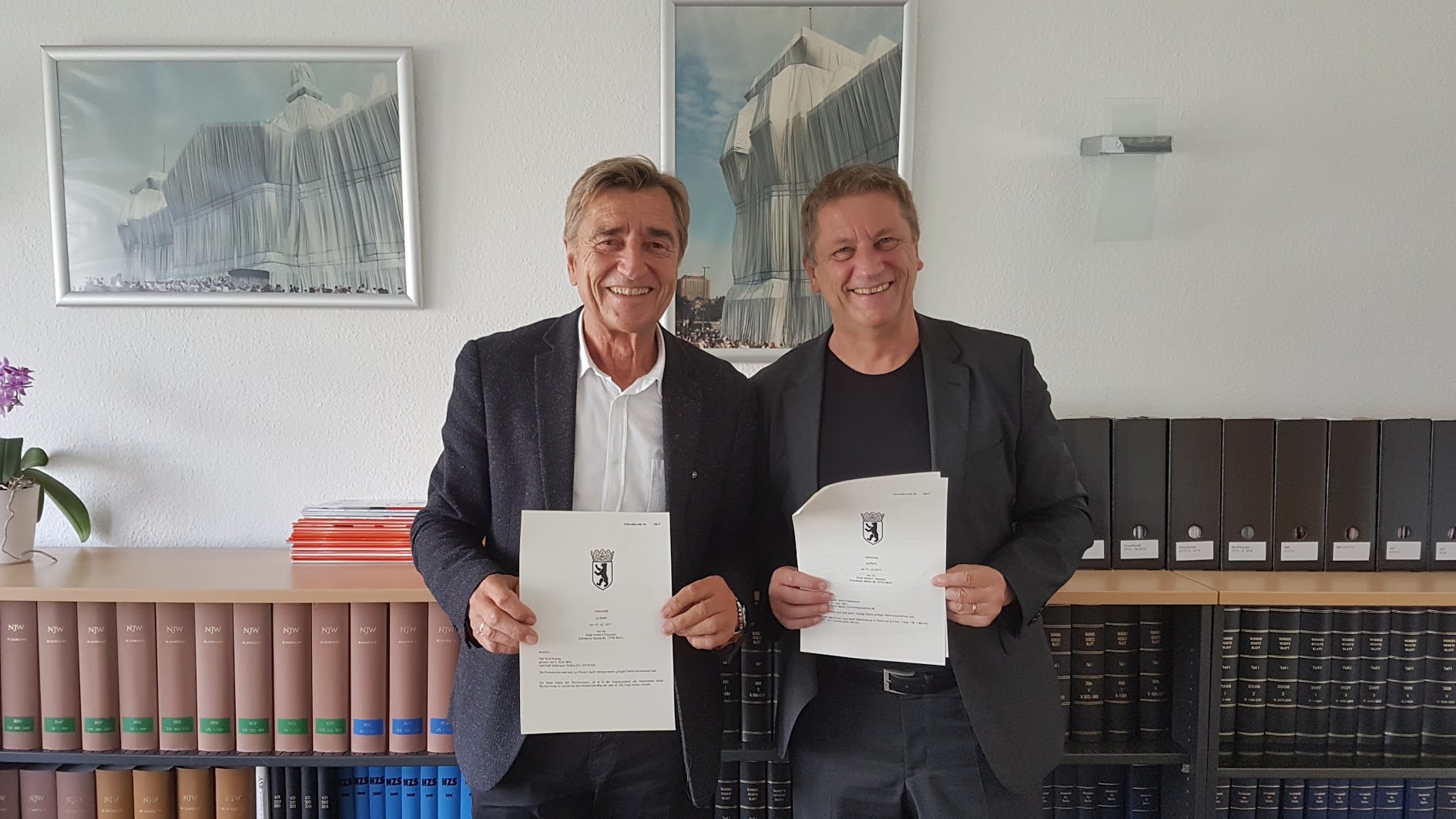 Gründungstag der UDS mit Wulf Wersig und Prof. Dr. Mike Friedrichsen